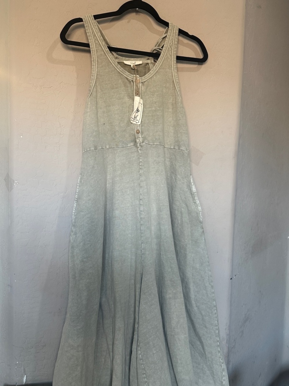 EASEL Cotton Mineral wide leg jumpsuits - Picture 3 of 4
